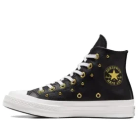 Chuck 70 Hi « Black White Gold Metallic »