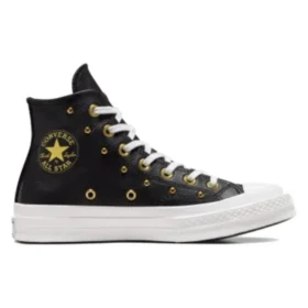 Chuck 70 Hi « Black White Gold Metallic »