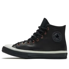 Chuck 70 HI « Cuir noir et blanc »