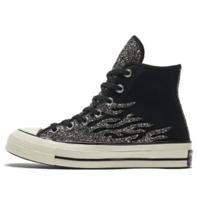Chuck 70 High « Archival Glitter Flame – Black Egret »