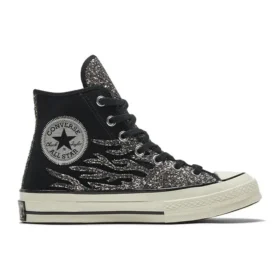 Chuck 70 High « Archival Glitter Flame – Black Egret »