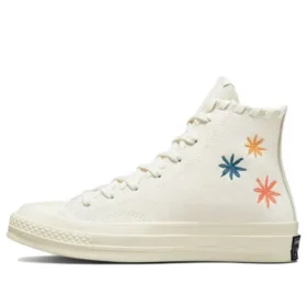 Chuck 70 High « Embroidered Floral – Egret »