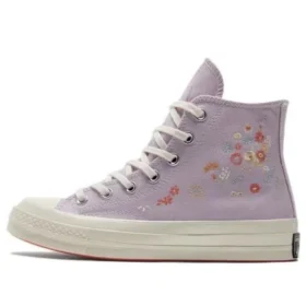 Chuck 70 High « Imprimé floral brodé – Améthyste pâle »