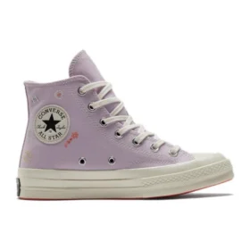 Chuck 70 High « Imprimé floral brodé – Améthyste pâle »