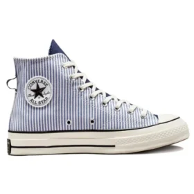 Chuck 70 High « Washed Indigo Hickory Stripes »