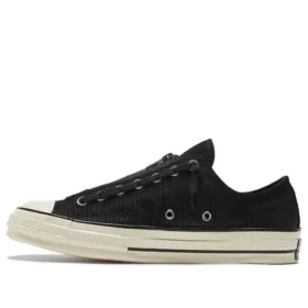 Chuck 70 Zip Low « Embossed Suede – Black Egret »