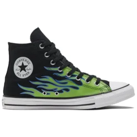Chuck Taylor All Star « Black Green Flame »