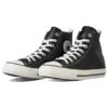 Chuck Taylor All Star Cuir vert olive Montante « Black »