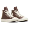 Chuck Taylor All Star en cuir avec doublure en fausse fourrure « Marron foncé »