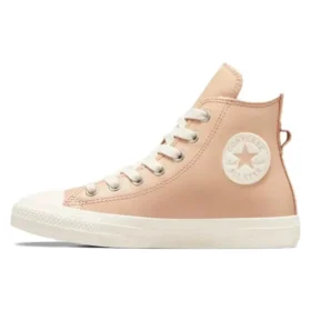 Chuck Taylor All Star en cuir avec doublure en fausse fourrure « Rose »