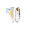 Chuck Taylor All Star High en toile peinte à la main « Blanc Jaune Bleu »