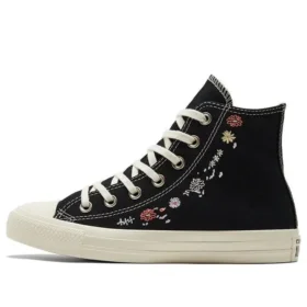 Chuck Taylor All Star High « Motifs floraux brodés – Noir »