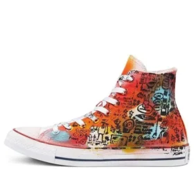 Chuck Taylor All Star High Peinte à la main « Orange Red »