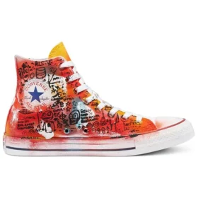 Chuck Taylor All Star High Peinte à la main « Orange Red »