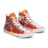 Chuck Taylor All Star High Peinte à la main « Orange Red »