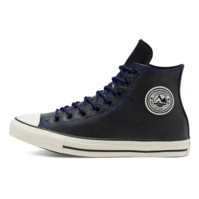 Chuck Taylor All Star High Tumbled Leather « Black Hyper Royal »