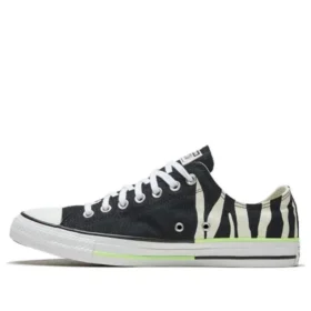 Chuck Taylor All Star « Imprimé zèbre noir et vert fluo »