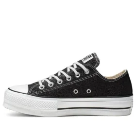 Chuck Taylor All Star Lift Glitter Low Top Semelle Épaisse « Noir Blanc »