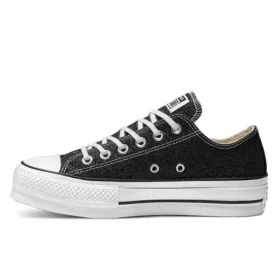 Chuck Taylor All Star Lift Glitter Low Top Semelle Épaisse « Noir Blanc »