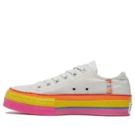 Chuck Taylor All Star Lift Low « Rainbow – Vintage White »