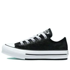 Chuck Taylor All Star Lift Platform Cuir irisé « Noir Blanc »