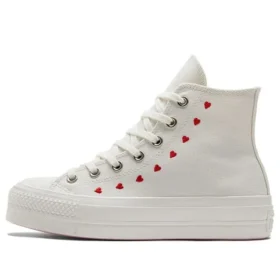 Chuck Taylor All Star Lift Platform High « Embroidered Hearts – White »