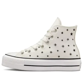 Chuck Taylor All Star Lift Platform High « Embroidered Stars – Egret »