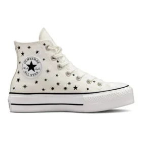 Chuck Taylor All Star Lift Platform High « Embroidered Stars – Egret »