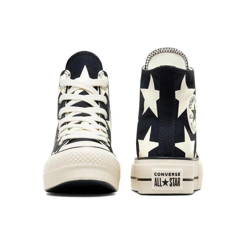 Chuck Taylor All Star Lift Platform Large Stars High « Noir Blanc » Chuck Taylor All Star Lift Platform Large Stars High « Noir Blanc »