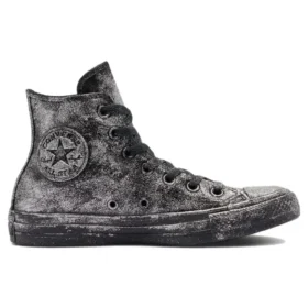 Chuck Taylor All Star Luxe Leather « Noir Gris Argent »