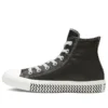 Chuck Taylor All Star Mission-V Cuir Montante Noir Blanc Semelle à motif ondulé « Black White »