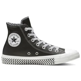Chuck Taylor All Star Mission-V Cuir Montante Noir Blanc Semelle à motif ondulé « Black White »