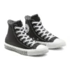 Chuck Taylor All Star Mission-V Cuir Montante Noir Blanc Semelle à motif ondulé « Black White »