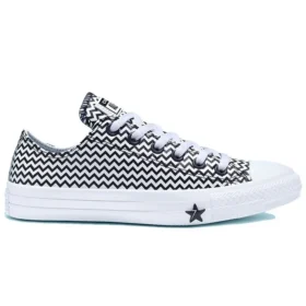 Chuck Taylor All Star Mission-V Low Top Noir Blanc Motif Ondulé « Noir Blanc »