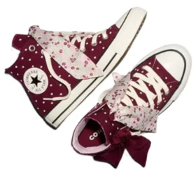 Chuck Taylor All Star Scarf Bow « Deep Bordeaux Egret »