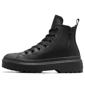 Chuck Taylor All Star à semelle compensée en cuir « Noir »