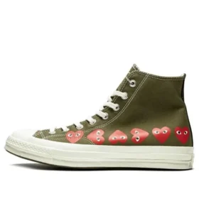 Converse x COMME des GARCONS PLAY Chuck 70 Hi Multi Heart « Khaki »