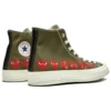 Converse x COMME des GARCONS PLAY Chuck 70 Hi Multi Heart « Khaki »