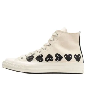 Converse x COMME des GARCONS PLAY Chuck 70 Hi « Multi Heart – Milk Black »