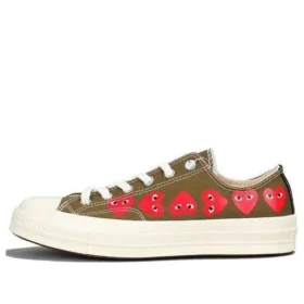 Converse x COMME des GARCONS PLAY Chuck 70 Low Multi Heart « Khaki »