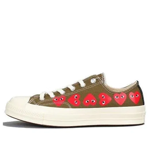 Converse x COMME des GARCONS PLAY Chuck 70 Low Multi Heart « Khaki » Converse x COMME des GARCONS PLAY Chuck 70 Low Multi Heart « Khaki »
