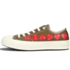Converse x COMME des GARCONS PLAY Chuck 70 Low Multi Heart « Khaki » Converse x COMME des GARCONS PLAY Chuck 70 Low Multi Heart « Khaki »
