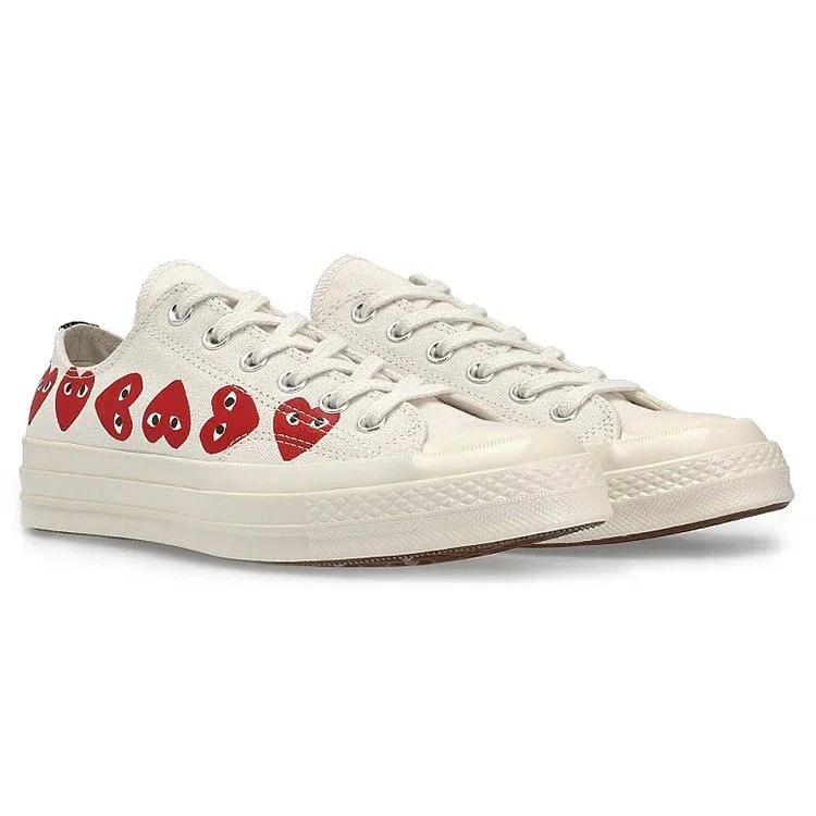 Converse x COMME des GARCONS PLAY Chuck 70 Low Multi Heart « White Red » Converse x COMME des GARCONS PLAY Chuck 70 Low Multi Heart « White Red »