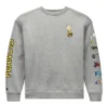 Converse x Peanuts Sweat à capuche en molleton Tailles asiatiques « Vintage Grey Heather »