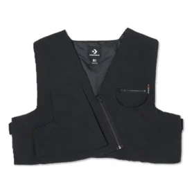 Gilet court patchwork aux formes irrégulières, tailles asiatiques, « Noir »