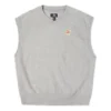 Gilet en tricot double sergé, tailles asiatiques « Gris »
