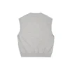 Gilet en tricot double sergé, tailles asiatiques « Gris »