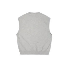 Gilet en tricot double sergé, tailles asiatiques « Gris »