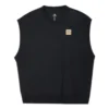Gilet en tricot double sergé, tailles asiatiques « Noir »