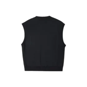 Gilet en tricot double sergé, tailles asiatiques « Noir »